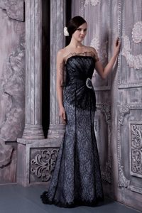 Exclusive Black Strapless Beaded Prom Holiday Dresses Pattern Decorate