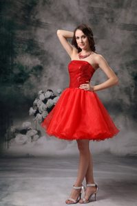 Recent Red Sequined Prom Gown Dresses Gowns Strapless Mini-length