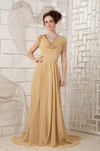 2013 Affordable V-neck Champagne Beaded formal Prom Dress