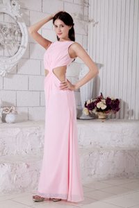 2013 Fashionable Bateau Dresses for Prom Ankle-length with Cutouts Waist