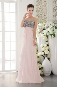 Burlingame CA Pink Long Prom Graduation Dress with Beading 2014