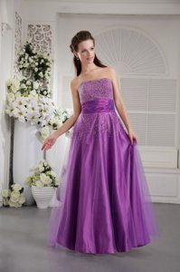 Buena Park CA Lavender Long Prom Graduation Dress with Beading