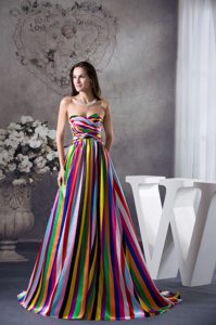 Multi-color Sweetheart Sweep Prom Dress in New Zealand
