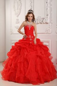 Sunnyvale CA Red Sweet Sixteen Quinceanera Dresses with Appliques