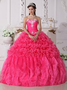 Fashionable Ruches and Appliques Dress for Quinceanera with Ruffles