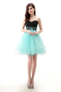 High End Tulle Sweetheart Sleeveless Zipper Lace Prom Evening Gown in Blue And Black