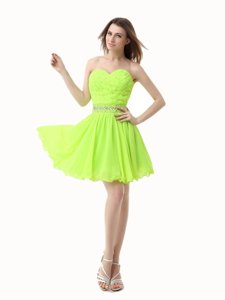 Sumptuous Knee Length Green Homecoming Dress Sweetheart Sleeveless Zipper