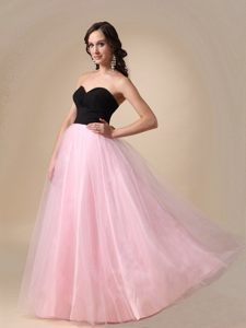 Black and Pink Zipper up Prom Dresses Sweetheart Floor-length in Embu