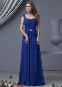 Magnificent Chiffon Beaded Straps Prom Evening Dress Ruched Sweetheart