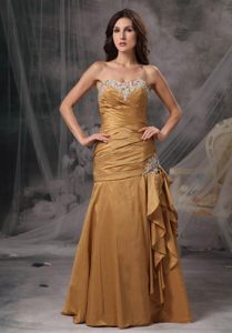 Sweetheart Dress for Prom Appliques and Ruches Floor-length in Vogue