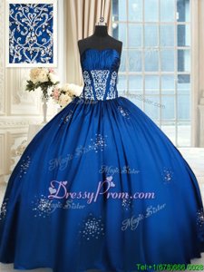 Wonderful Royal Blue Sweetheart Lace Up Beading Vestidos de Quinceanera Sleeveless