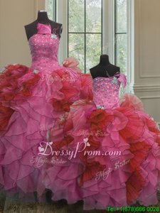 Luxurious Floor Length Ball Gowns Sleeveless Multi-color Vestidos de Quinceanera Lace Up