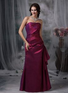Appliqued and Ruched Purple Taffeta Quinceanera Dama Dress 2014