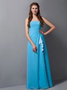 Lace up Back Chiffon Quinceanera Gowns Floor-length Strapless