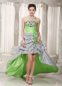 Polka Dot High-low Multi-Color Pick Ups Senior Prom Dresses