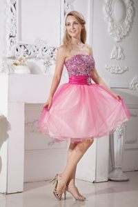 Beading Strapless Zipper Up Knee-length Prom Party Dress in Alabama