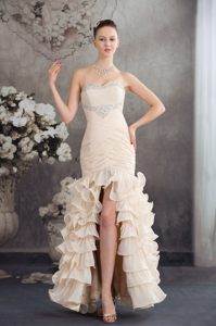 Brand New Champagne Sweetheart Ruffled Layers Dress for Prom