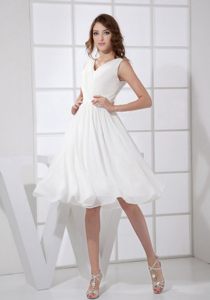 V-neck for 2013 Empire Knee-length Informal Prom Dress