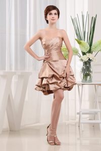 Sweetheart Strapless Champagne Mini-length Modest Prom Cocktail Dress