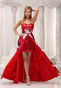 Colorful Sweetheart Sequin Printing Prom Dress Floor-length