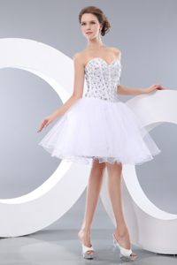 Beading Top with Boning Details Prom Homecoming Dress in White