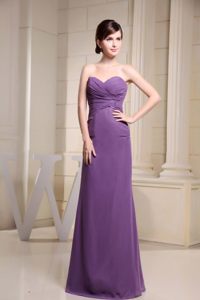 Zipper-up Chiffon Dress for Prom Princess Ruched Sweetheart in 2013