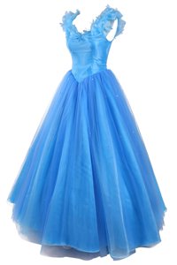 Hot Selling Baby Blue V-neck Zipper Ruching and Pick Ups Prom Evening Gown Sleeveless