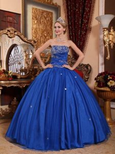 Redlands CA Appliqued Royal Blue Quinceanera Dresses for Cheap