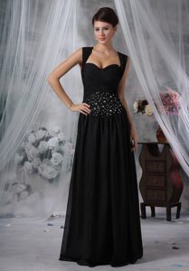 Beaded and Ruched Square Black Prom Formal Dresses in Carlsbad CA