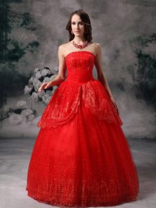 Ball Gown Strapless Prom Gown Dress with Paillette under 200