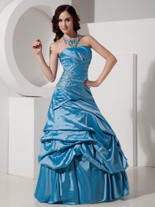 Romantic Strapless Dress for Prom Queen Beaded Ruches Floor-length