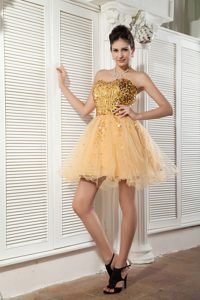 Fashionable Sequined Prom Dresses Sweetheart Mini-length for Cuiaba
