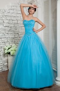 Cheap Beaded Prom Holiday Dresses Sweetheart Tulle with Floor-length