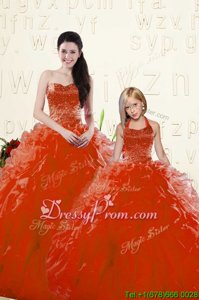 Fine Long Sleeves Lace Up Floor Length Beading and Ruffles Sweet 16 Dress