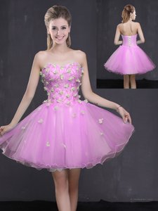 Mini Length A-line Sleeveless Lilac Prom Party Dress Lace Up