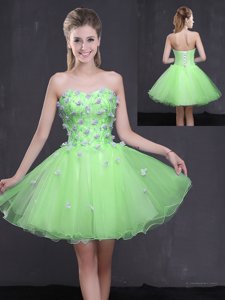 Organza Sweetheart Sleeveless Lace Up Appliques in