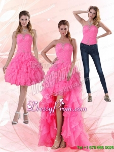 2015 Most Popular Strapless Prom Skirts with Beading and Ruffled Layers