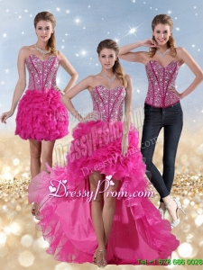 Brand New Strapless 2015 Prom Skirts with Appliques and Ruffles