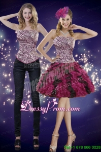 2015 Popular Ruffles and Leopard Prom Skirts in Multi Color