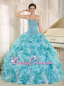 Beaded Ruffles Custom Made For 2013 Multi-colour Pretty Quinceanera Dress