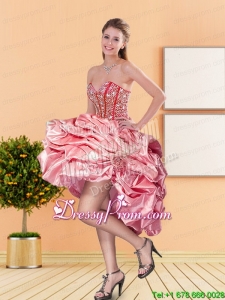 2015 New Style Sweetheart Dama Dresses with Beading and Pick Ups