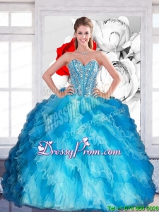 2015 Elegant Sweetheart Multi Color Quinceanera Dresses with Beading and Ruffled Layers