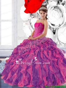 Fabulous Sweetheart 2015 Quinceanera Dresses with Appliques and Ruffles