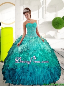 Fashionable Sweetheart Multi Color Sweet Sixteen Dresses with Appliques and Ruffles