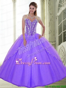 The Brand New Style Sweetheart 2015 Lilac Quinceanera Dresses with Beading