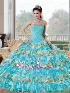 Fabulous Beading and Ruffled Layers Sweetheart Quinceanera Dresses for 2015