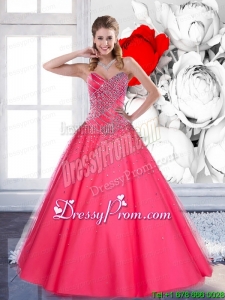 2015 Sweetheart Custom Made Quinceanera Dresses with Beading