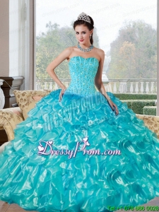 Beading and Ruffles Sweetheart Exclusive Quinceanera Gowns for 2015