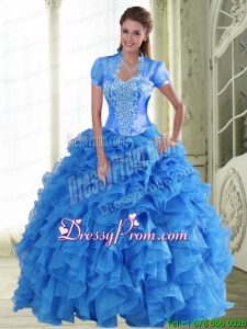 Elegant Appliques and Ruffles Sweetheart Quinceanera Dresses for 2015