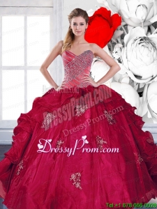 2015 Stylish Sweetheart Ball Gown Quinceanera Dresses with Appliques